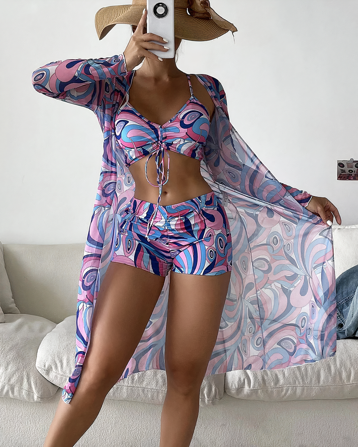 Angela | Ensemble bikini taille haute avec couverture ventre pour femmes
