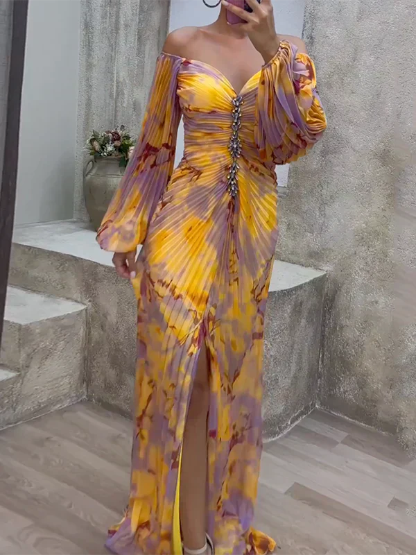 Sofia | Robe maxi plissée d&