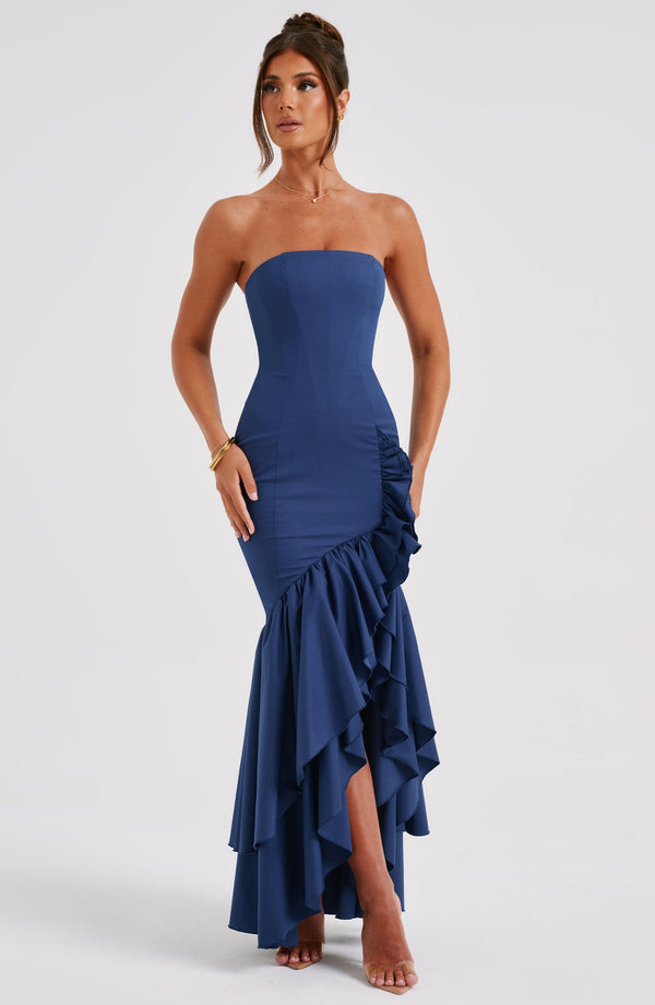 Seraina | Damen Fliessendes Trägerloses Maxikleid
