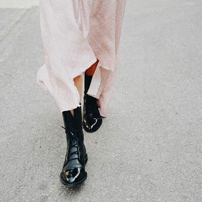 Shaneela | Bottines noires à petit talon pour femmes