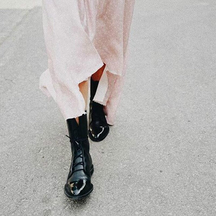 Shaneela | Bottines noires à petit talon pour femmes