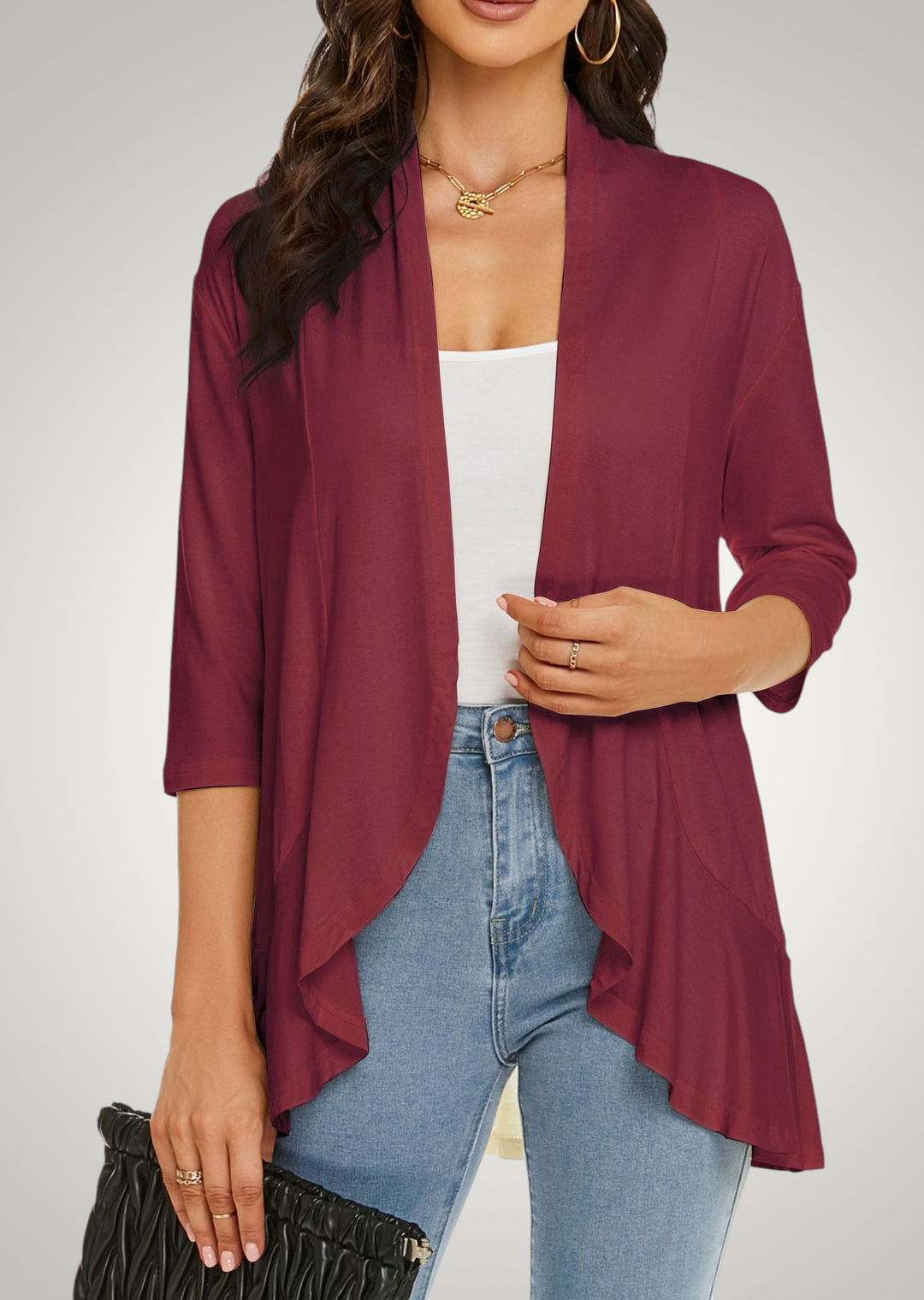 Rahel | Damen Casual Leichte Strickjacke mit Kurzarm