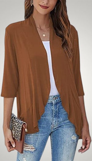 Rahel | Damen Casual Leichte Strickjacke mit Kurzarm