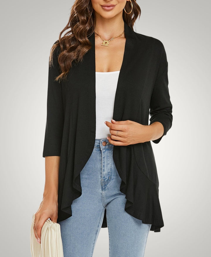 Rahel | Damen Casual Leichte Strickjacke mit Kurzarm