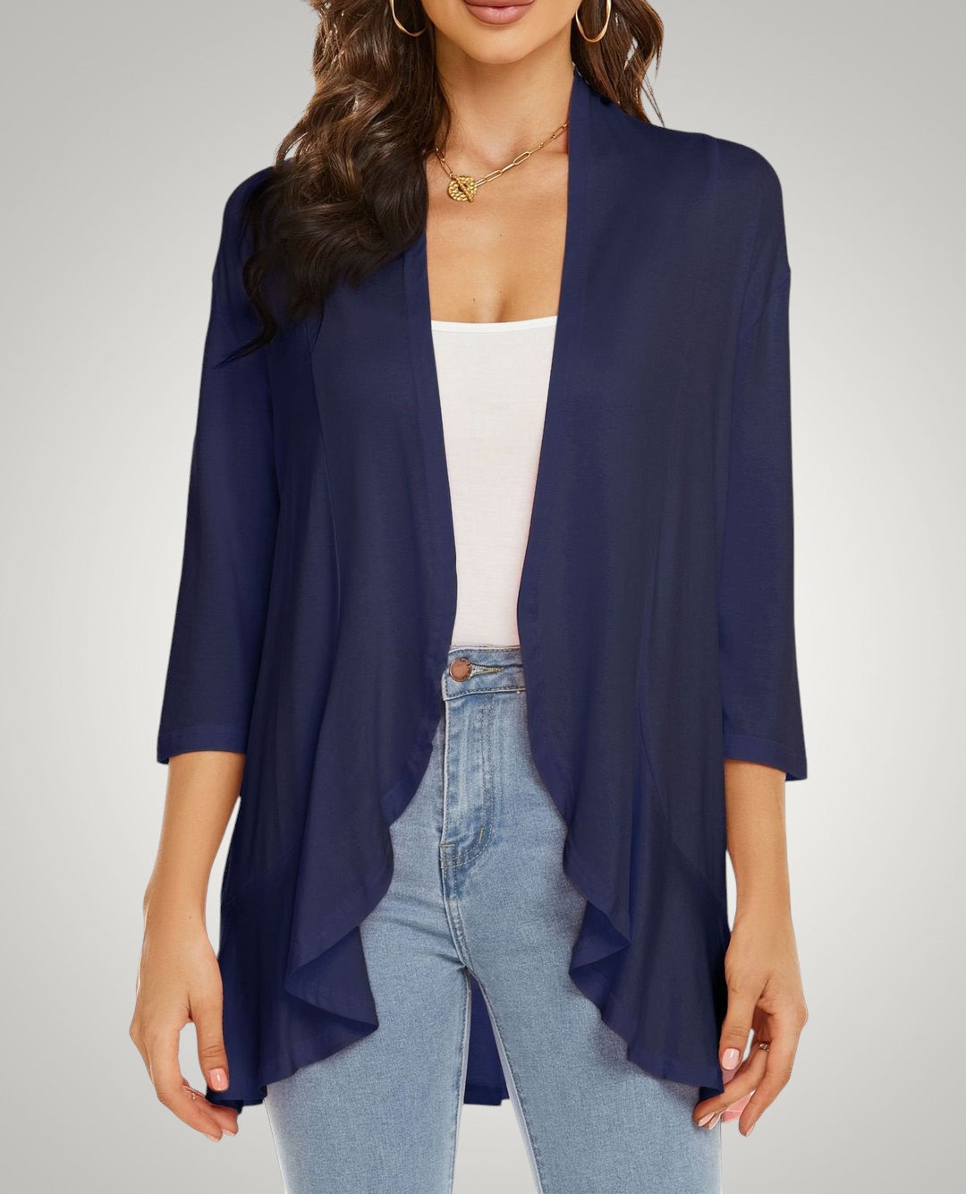 Rahel | Damen Casual Leichte Strickjacke mit Kurzarm