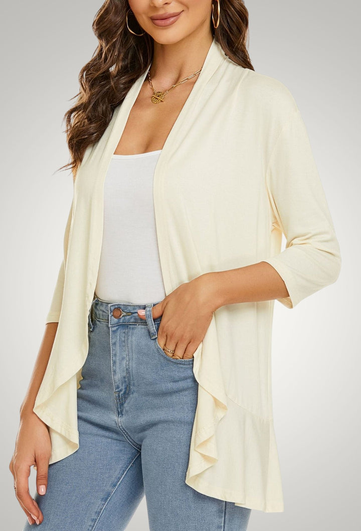 Rahel | Damen Casual Leichte Strickjacke mit Kurzarm