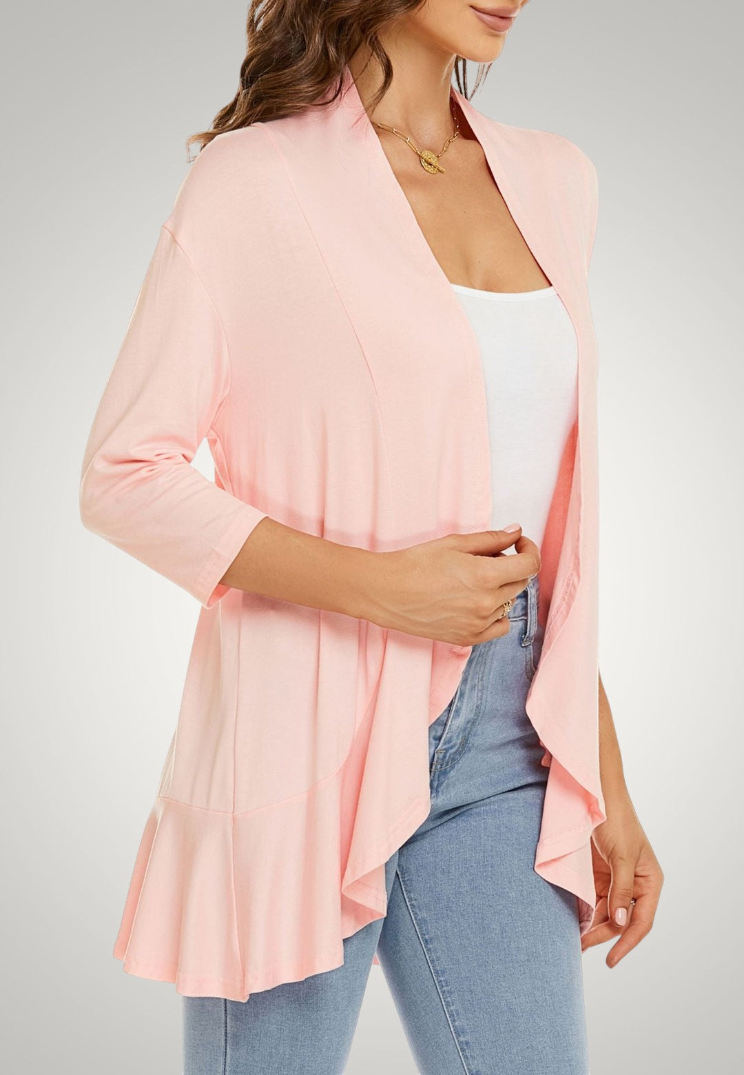 Rahel | Damen Casual Leichte Strickjacke mit Kurzarm