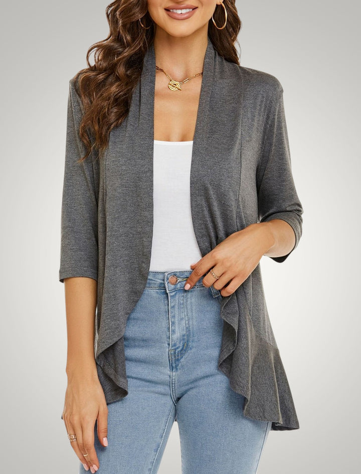 Rahel | Damen Casual Leichte Strickjacke mit Kurzarm
