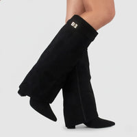 Katja | Bottes en daim mi-genou pour femmes
