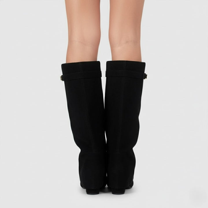 Katja | Bottes en daim mi-genou pour femmes