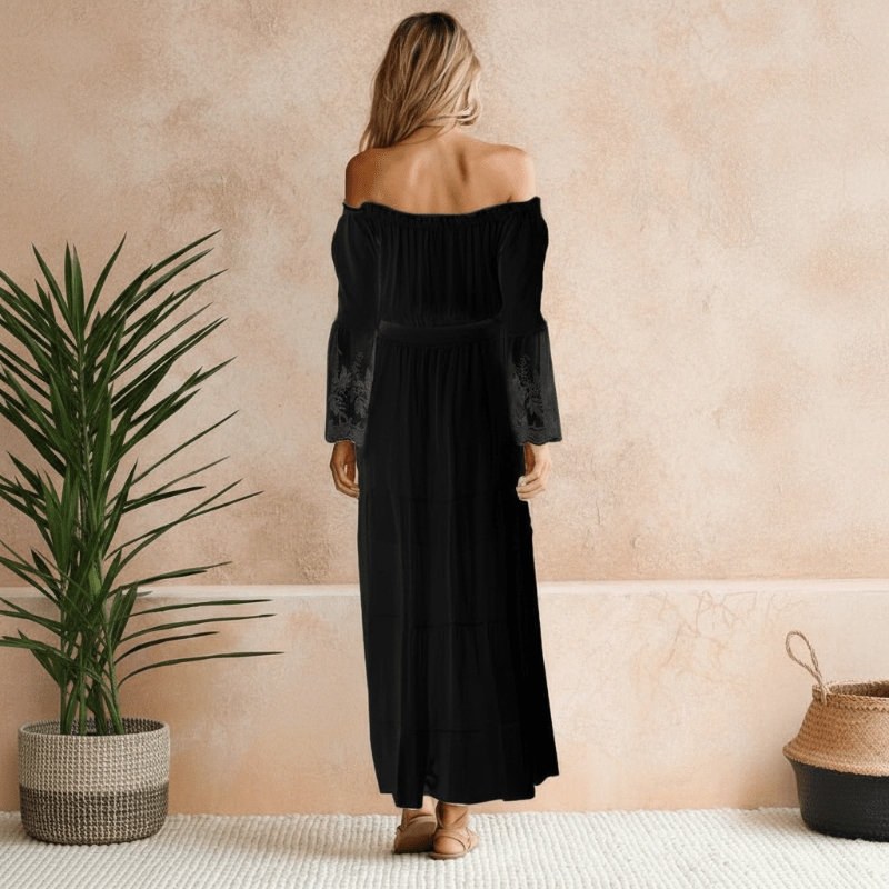 Liana | Damen Elegantes Off-Shoulder Sommerkleid