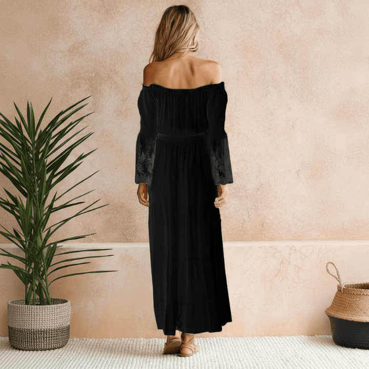 Liana | Damen Elegantes Off-Shoulder Sommerkleid