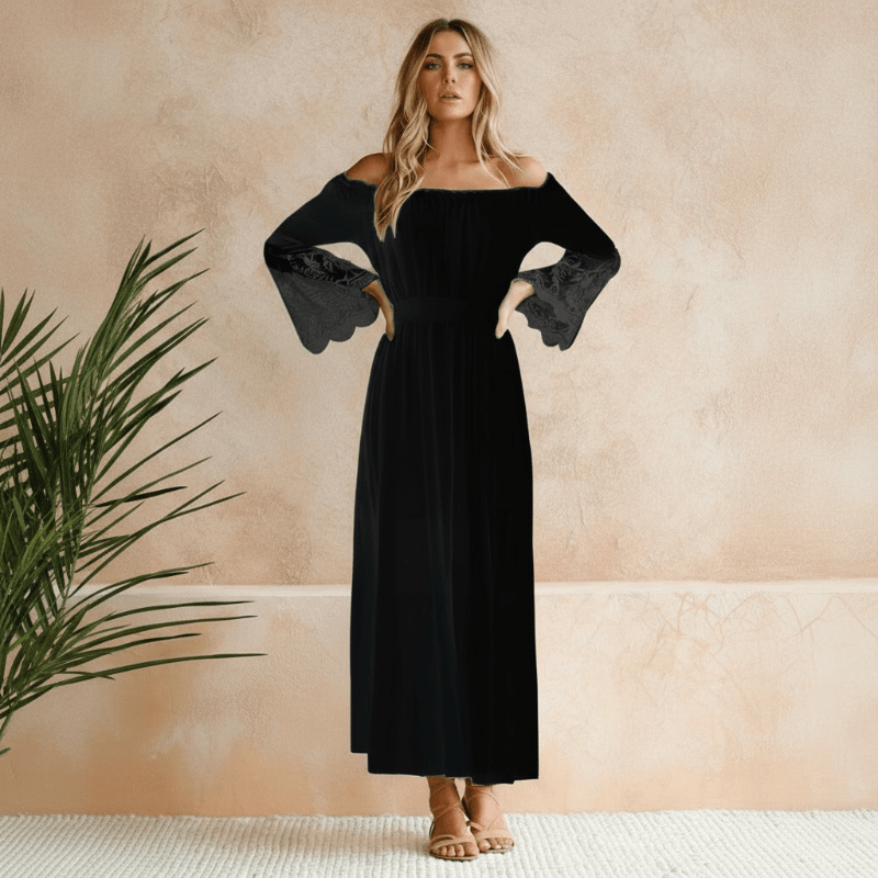 Liana | Damen Elegantes Off-Shoulder Sommerkleid
