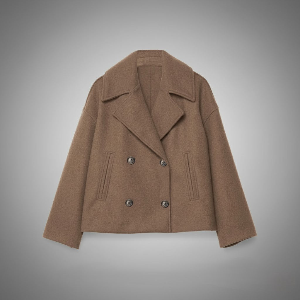 Aurora | Damen Elegante Knöpfen Kurzmantel