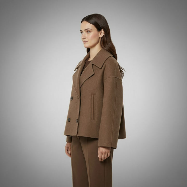 Aurora | Damen Elegante Knöpfen Kurzmantel