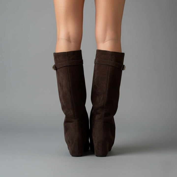 Katja | Bottes en daim mi-genou pour femmes