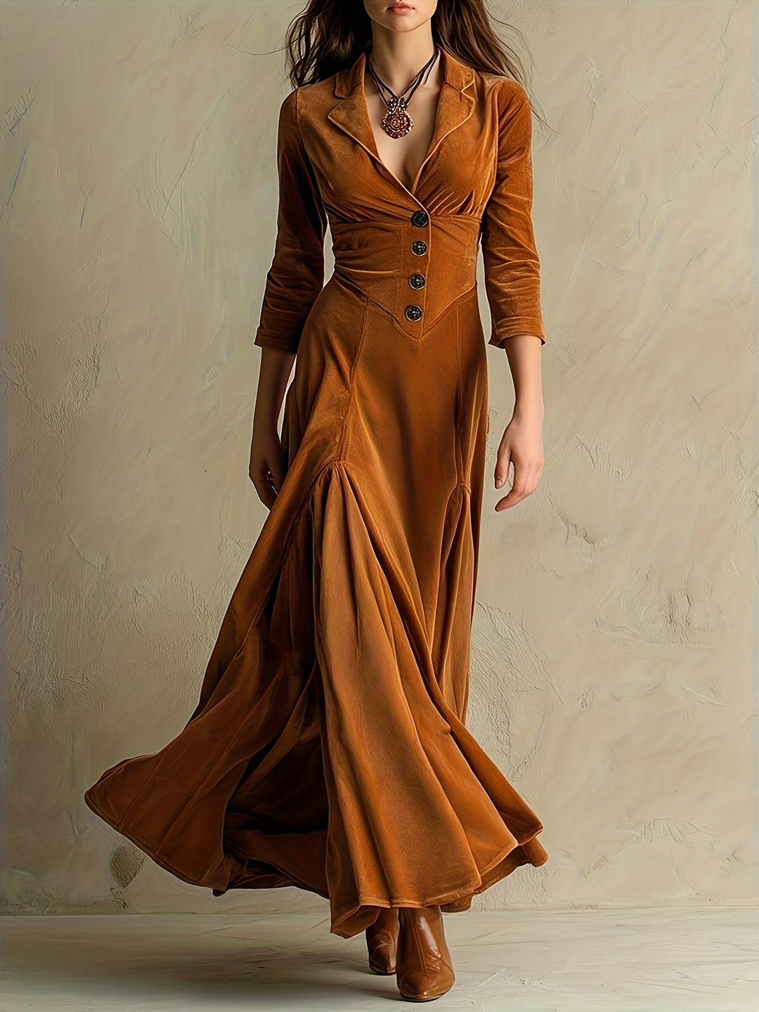 Nadine | Abito maxi da donna dal taglio sartoriale e senza tempo