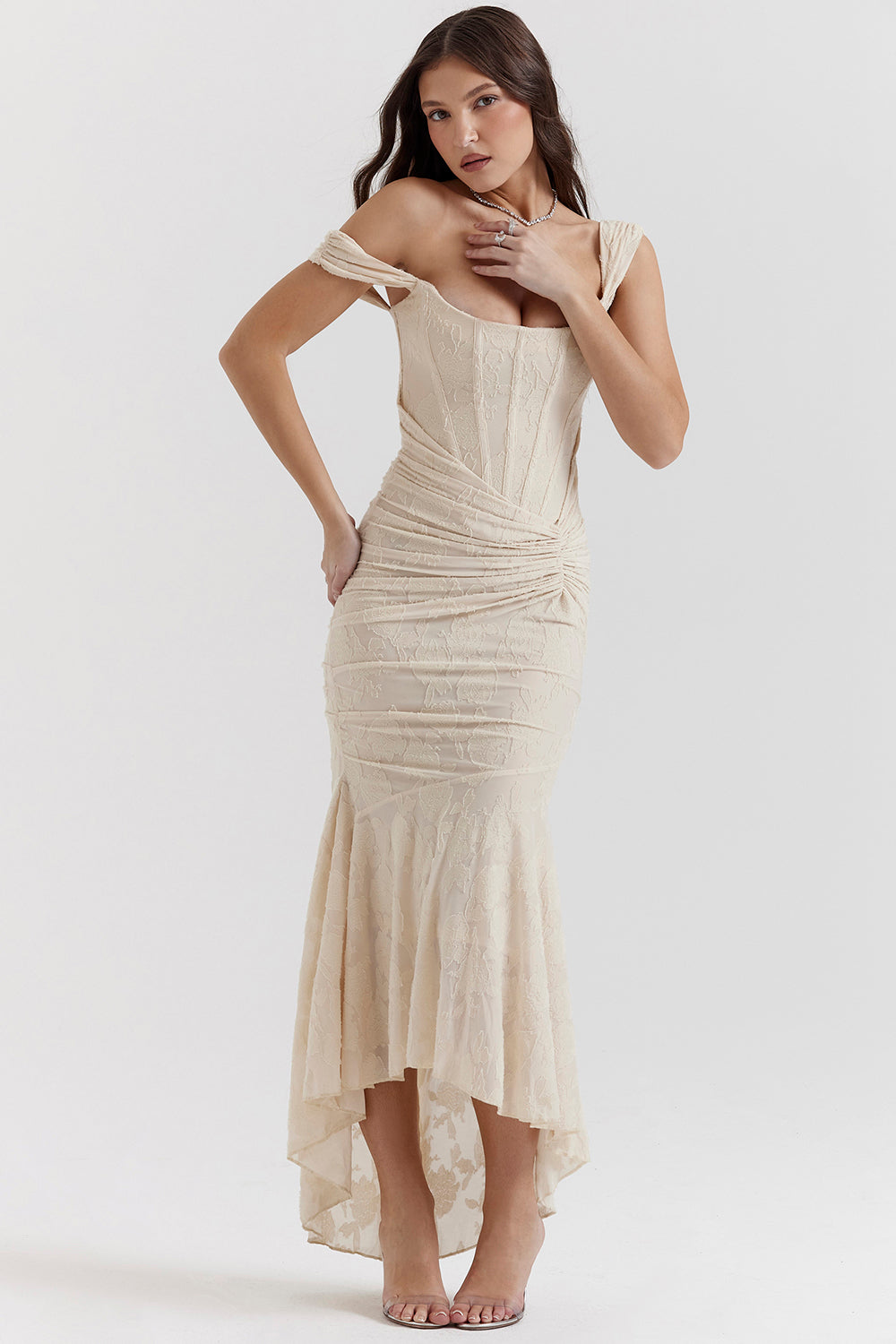 Linda | Robe formelle à taille froncée pour invitée de mariage femme  