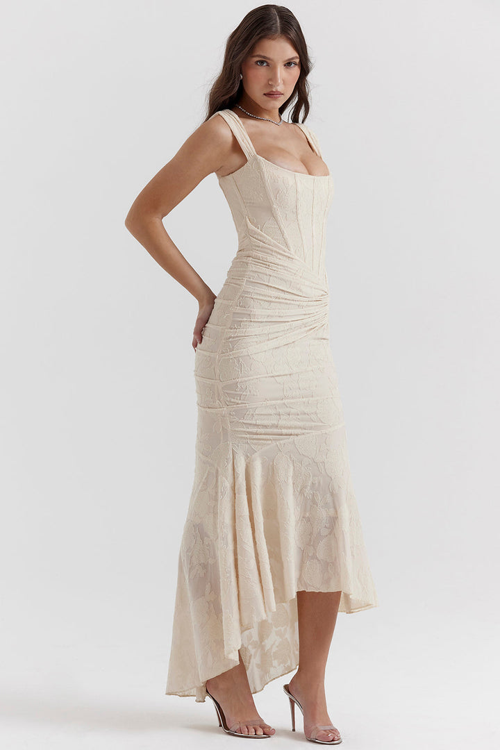 Linda | Robe formelle à taille froncée pour invitée de mariage femme  