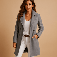 Hadley | Women's Elegant Long Coat with Button Front