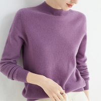 Jael | Damen Casual Kaschmirpullover mit Hohem Kragen