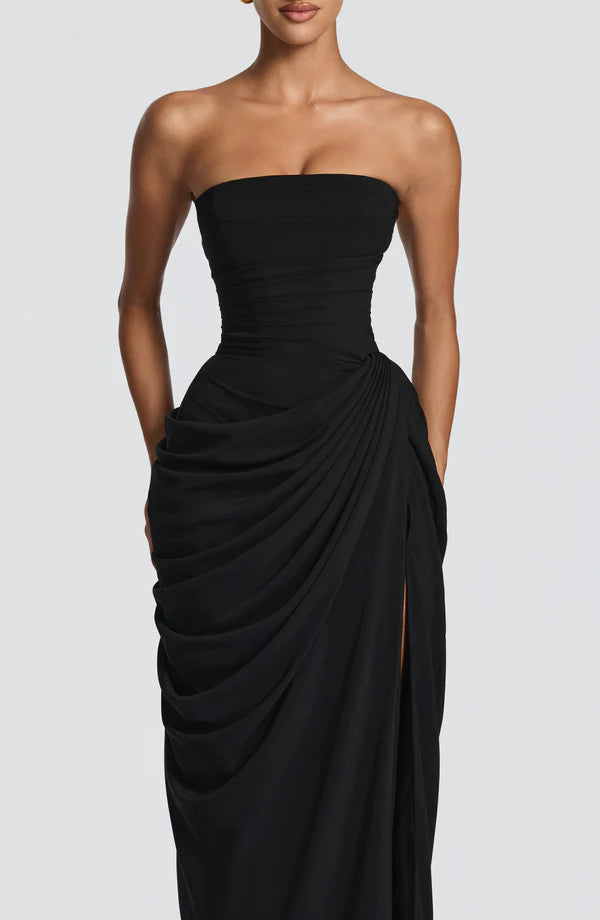 Klara | Damen Elegantes Trägerloses Korsett Kleid mit Schnürung