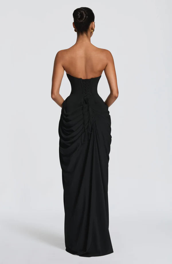 Klara | Damen Elegantes Trägerloses Korsett Kleid mit Schnürung