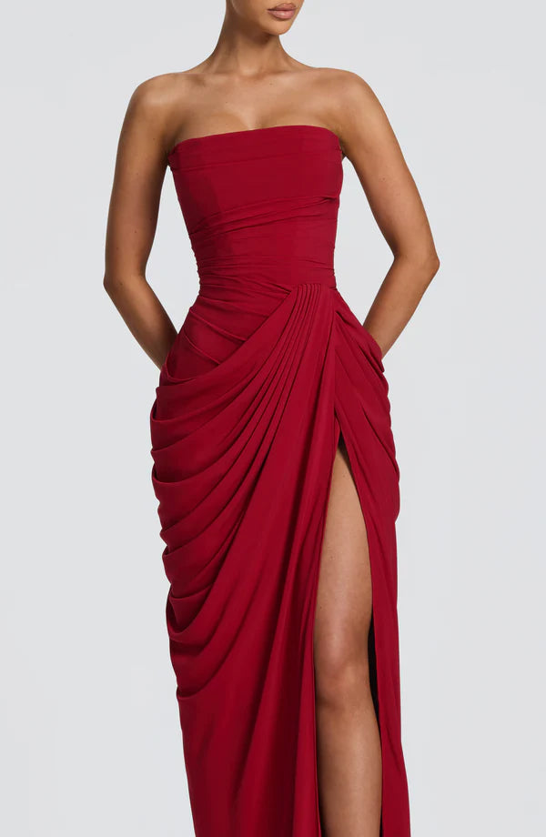 Klara | Damen Elegantes Trägerloses Korsett Kleid mit Schnürung