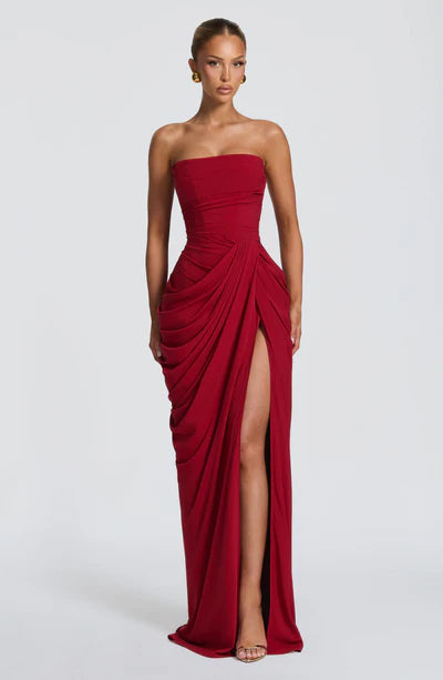 Klara | Damen Elegantes Trägerloses Korsett Kleid mit Schnürung