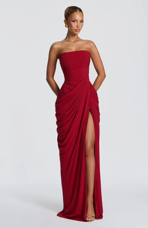 Klara | Damen Elegantes Trägerloses Korsett Kleid mit Schnürung
