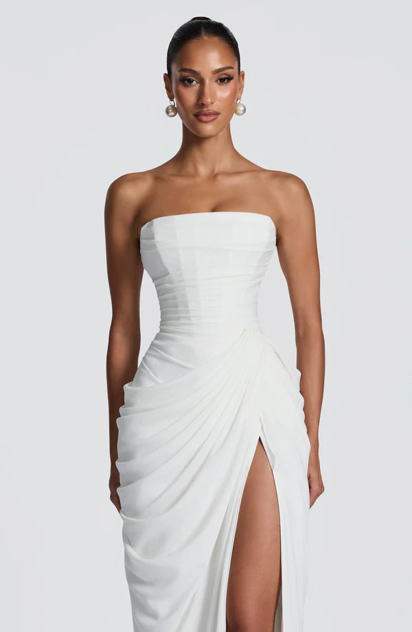 Klara | Damen Elegantes Trägerloses Korsett Kleid mit Schnürung