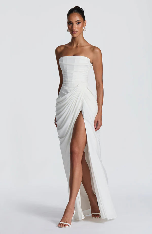 Klara | Damen Elegantes Trägerloses Korsett Kleid mit Schnürung