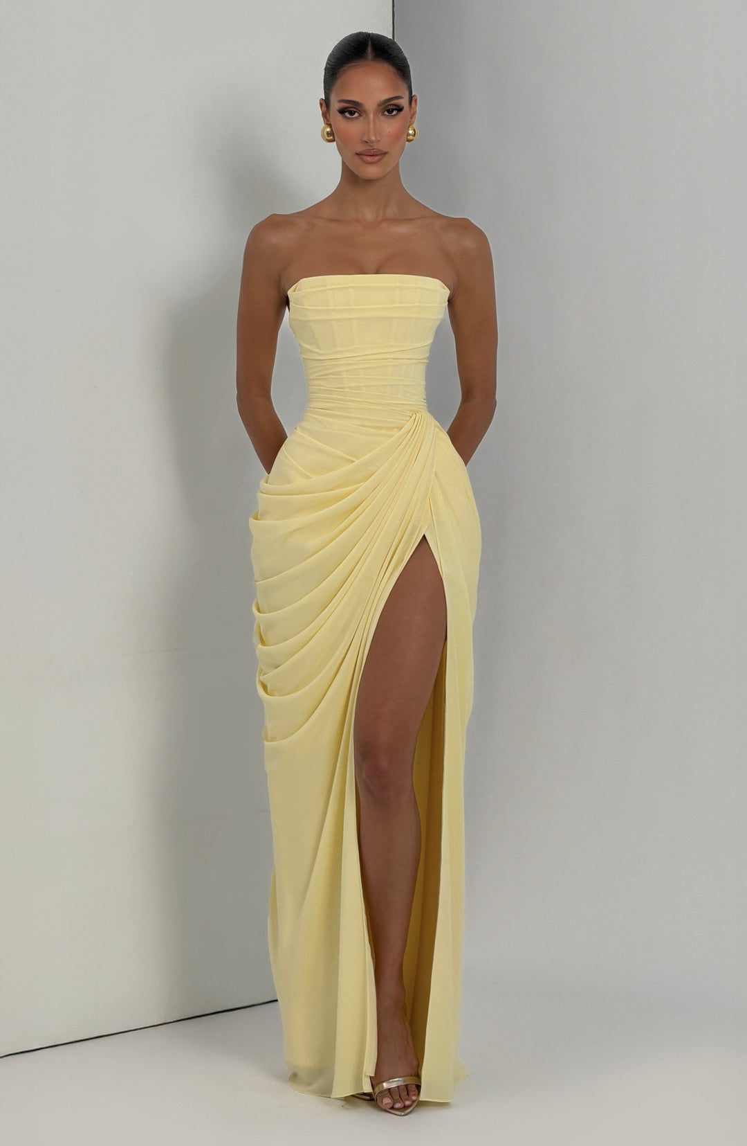 Klara | Damen Elegantes Trägerloses Korsett Kleid mit Schnürung