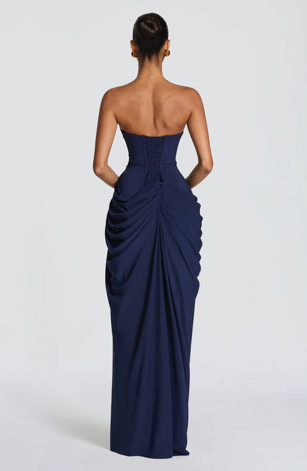 Klara | Damen Elegantes Trägerloses Korsett Kleid mit Schnürung