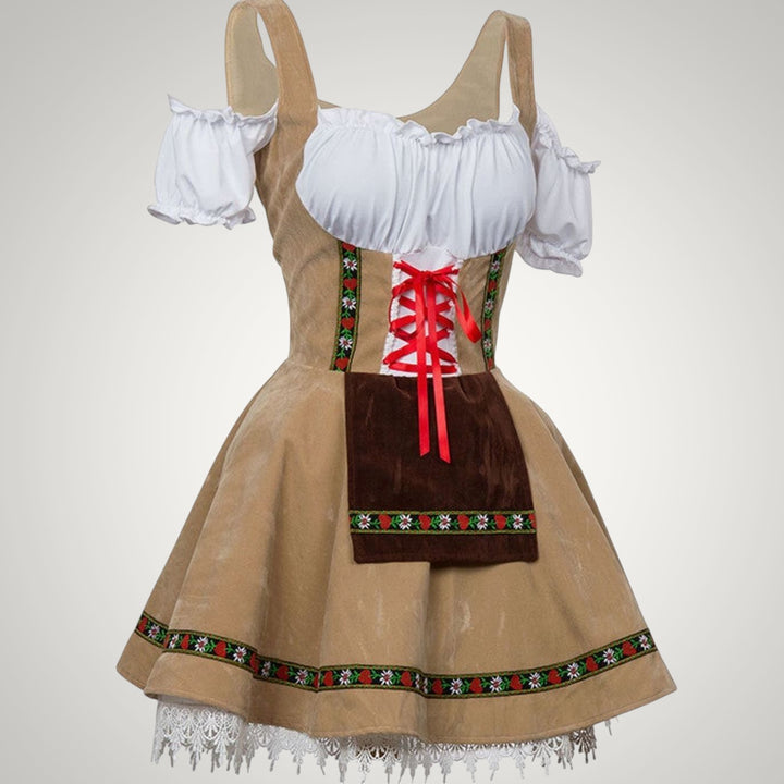 Jael | Damen Schulterfreies Trachten Dirndl Kleid