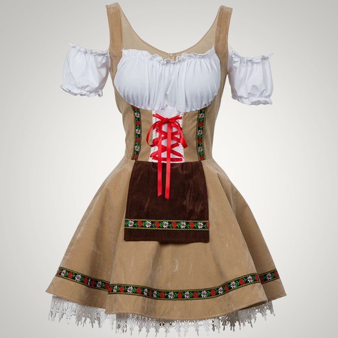 Jael | Damen Schulterfreies Trachten Dirndl Kleid