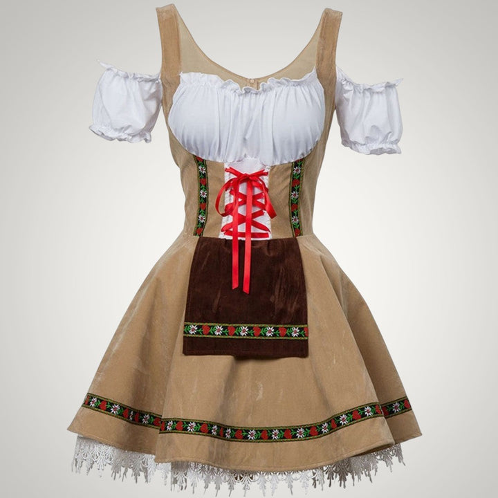 Jael | Damen Schulterfreies Trachten Dirndl Kleid
