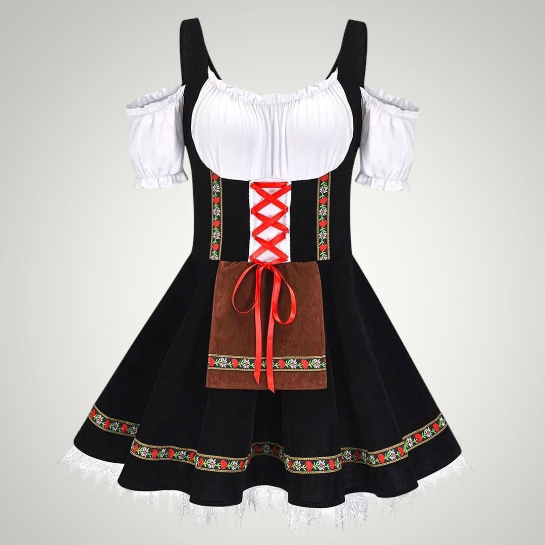 Eveline | Damen Kurzes Trachten-Kostümkleid mit Schnürung