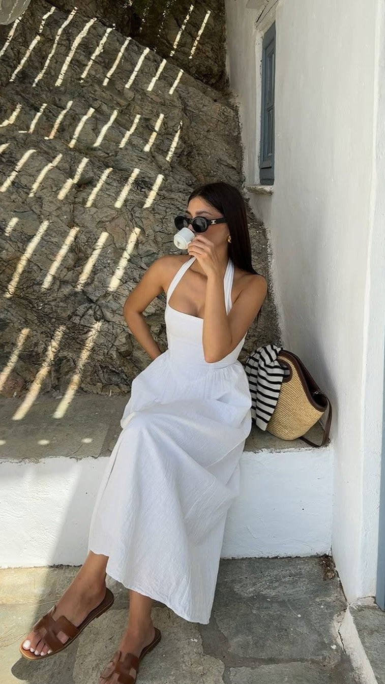 Loredana | Damen Elegantes A-Linie Maxikleid