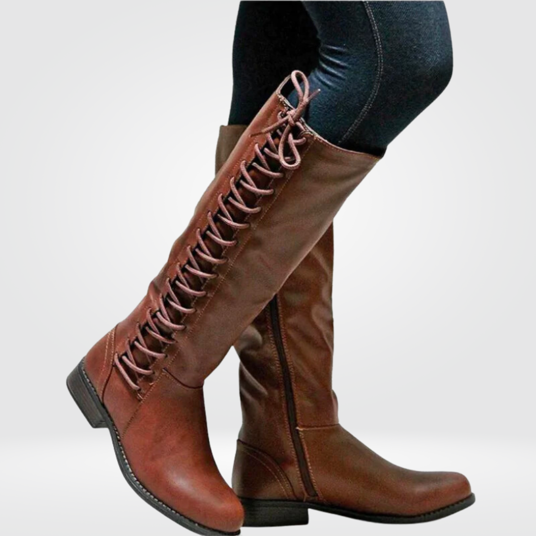 Odette | Damen Elegant Kniehohe Stiefel Mit Blockabsatz