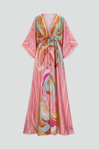 Federica | Women's Printed Summer Dress with Batwing Sleeves