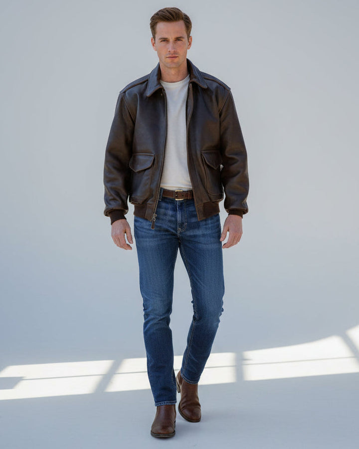 Flurin | Herren Vintage Oversized Lederjacke