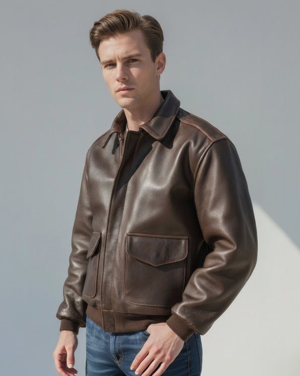 Flurin | Herren Vintage Oversized Lederjacke