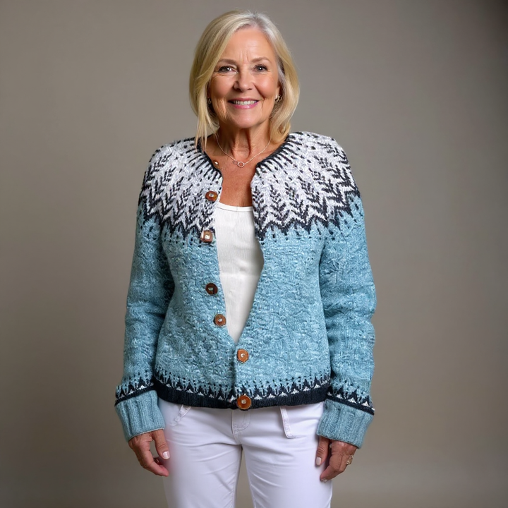 Sigrid | Damen Strick Knöpfen Cardigan