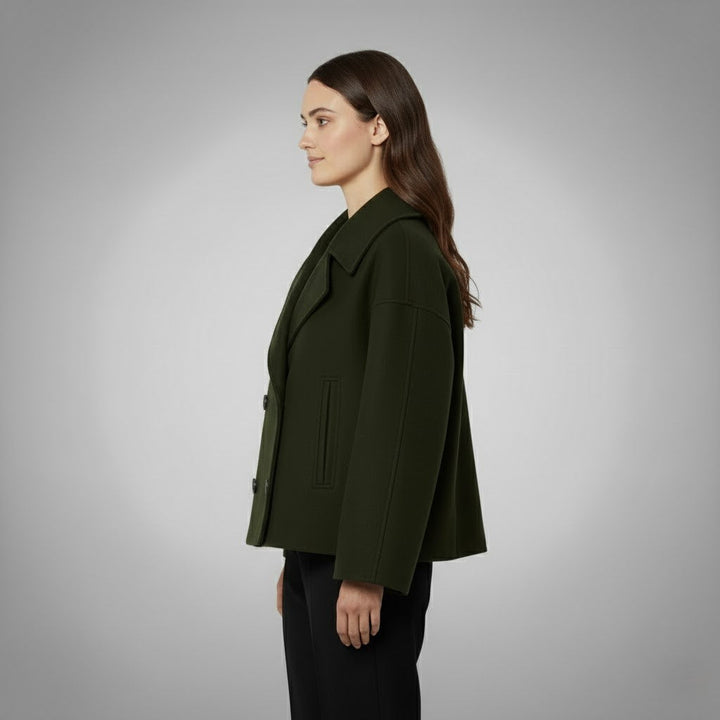 Aurora | Damen Elegante Knöpfen Kurzmantel