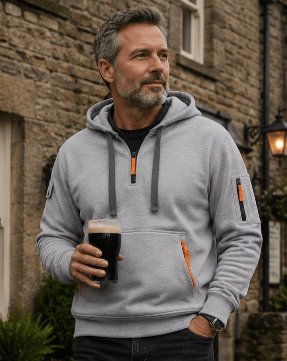 Parker | Felpa calda da uomo con cappuccio e cerniera