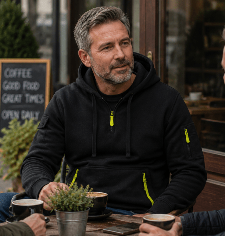 Parker | Felpa calda da uomo con cappuccio e cerniera