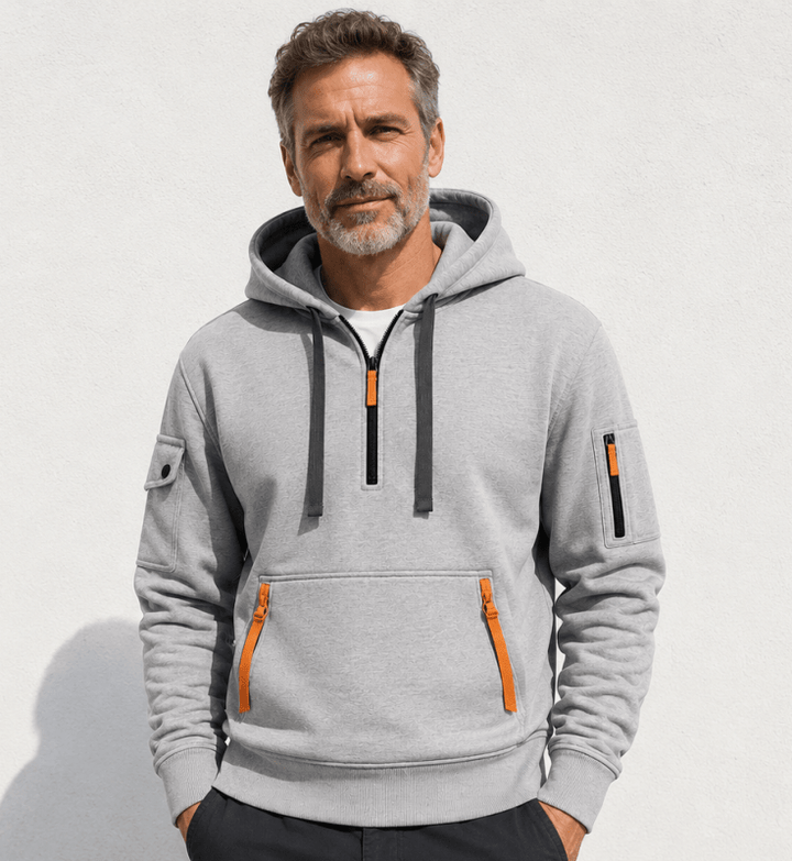 Parker | Felpa calda da uomo con cappuccio e cerniera
