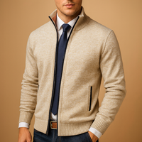 Leo | Cardigan classico da uomo in maglia con cerniera