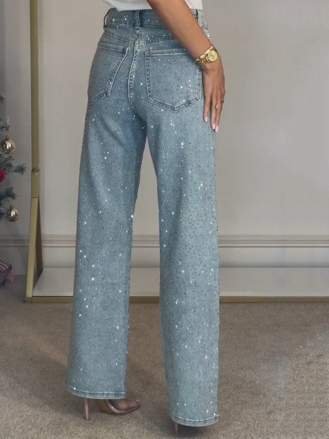 Edith | Jeans pailletés cintrés pour femmes